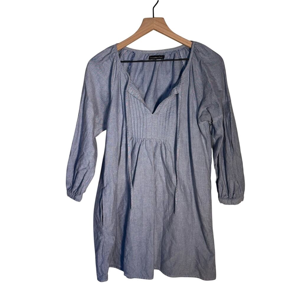 ABERCROMBIE & FITCH chambray coastal cowgirl preppy mini dress S